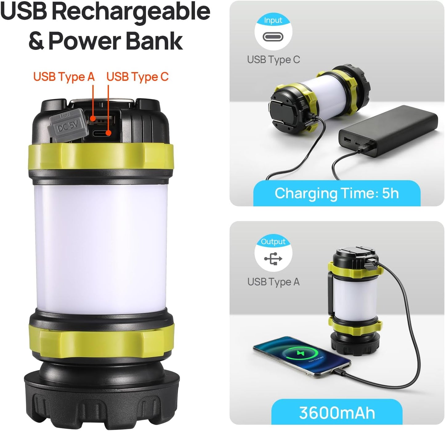 Smart Lantern™ Multifunctional Rechargeable Lantern with Powerbank and Emergency Light for Outdoor Activities